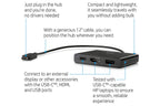 Original HP USB-C to Multi-Port Hub, external HDMI, USB-C, USB 3.0, 1BG94AA, 918965-001, 919666-001