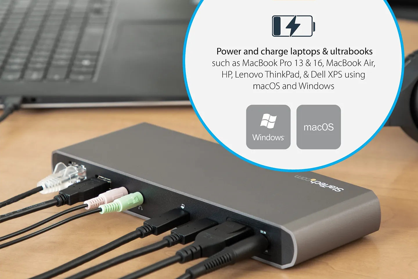 TB3DK2DPPD Thunderbolt 3 Dock, Dual Monitor 4K 60Hz TB3 Laptop Docking Station, DisplayPort, 85W PD