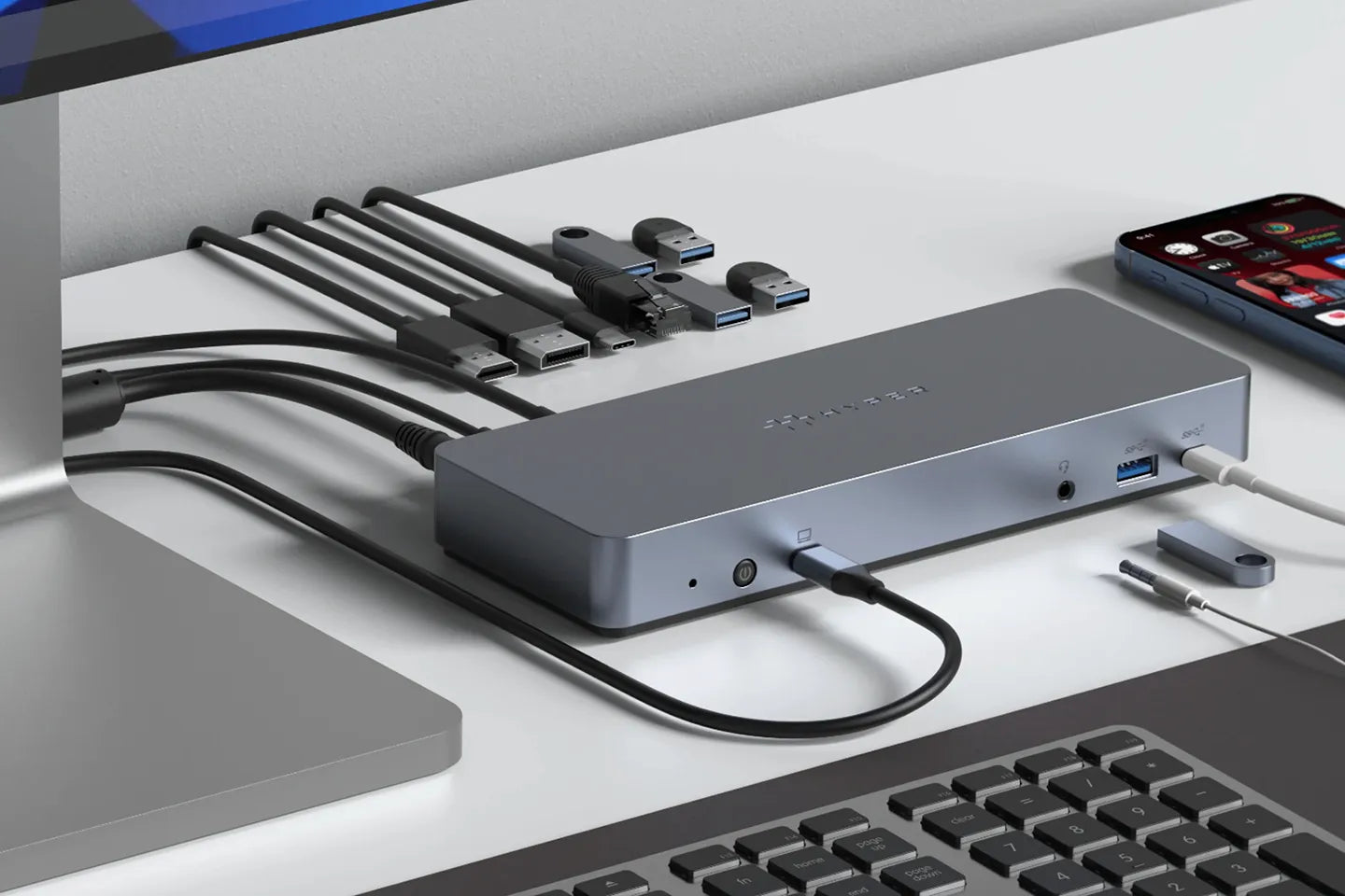 HyperDrive 14-Port USB-C Docking Station Chromebook Type-C Hub 4K@60Hz, 65W PD  Play for Chrome OS Laptops
