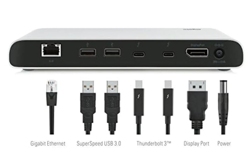 Elgato Thunderbolt 3 Dock, 40GB/s high-speed expansion dock, dual 4K support, 2 Thunderbolt 3 ports, aluminum alloy base.