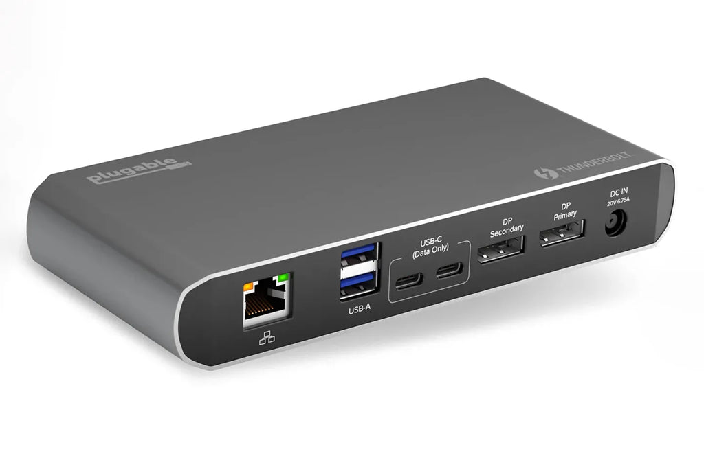 Plugable TBT3-UDC1 Thunderbolt™ and USB-C Dual Display Docking Station with 60W Host Charging