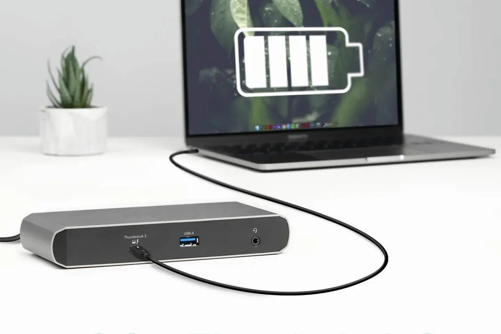 Plugable TBT3-UDC1 Thunderbolt™ and USB-C Dual Display Docking Station with 60W Host Charging
