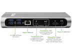 Plugable TBT3-UDV  Thunderbolt™ 3 Dock 40G  with 60W Ethernet, 5 USB 3.0 Ports  Host Charging