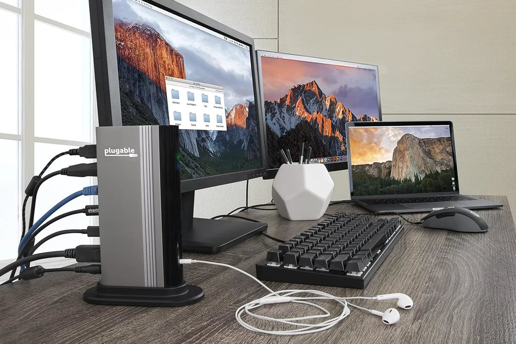Plugable TBT3-UDV  Thunderbolt™ 3 Dock 40G  with 60W Ethernet, 5 USB 3.0 Ports  Host Charging