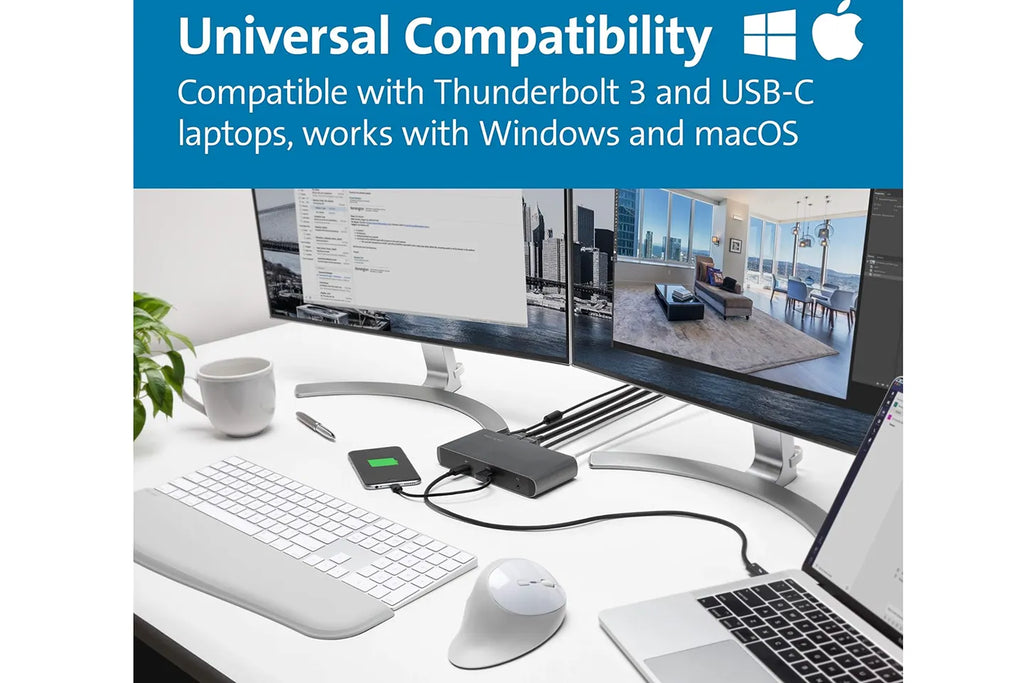 Kensington SD5500T and SD5550T Thunderbolt™ 3 Dual 4K Hybrid Docking Station - 60W PD – Windows/macOS