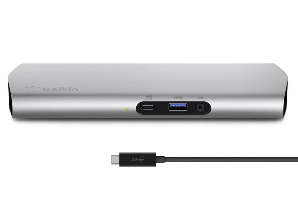 Belkin Express Dock HD F4U093 Full-Featured USB-C Dock with PD 60W Power, USB 3.0, HDMI, 3.5mm, Gigabit Ethernet.