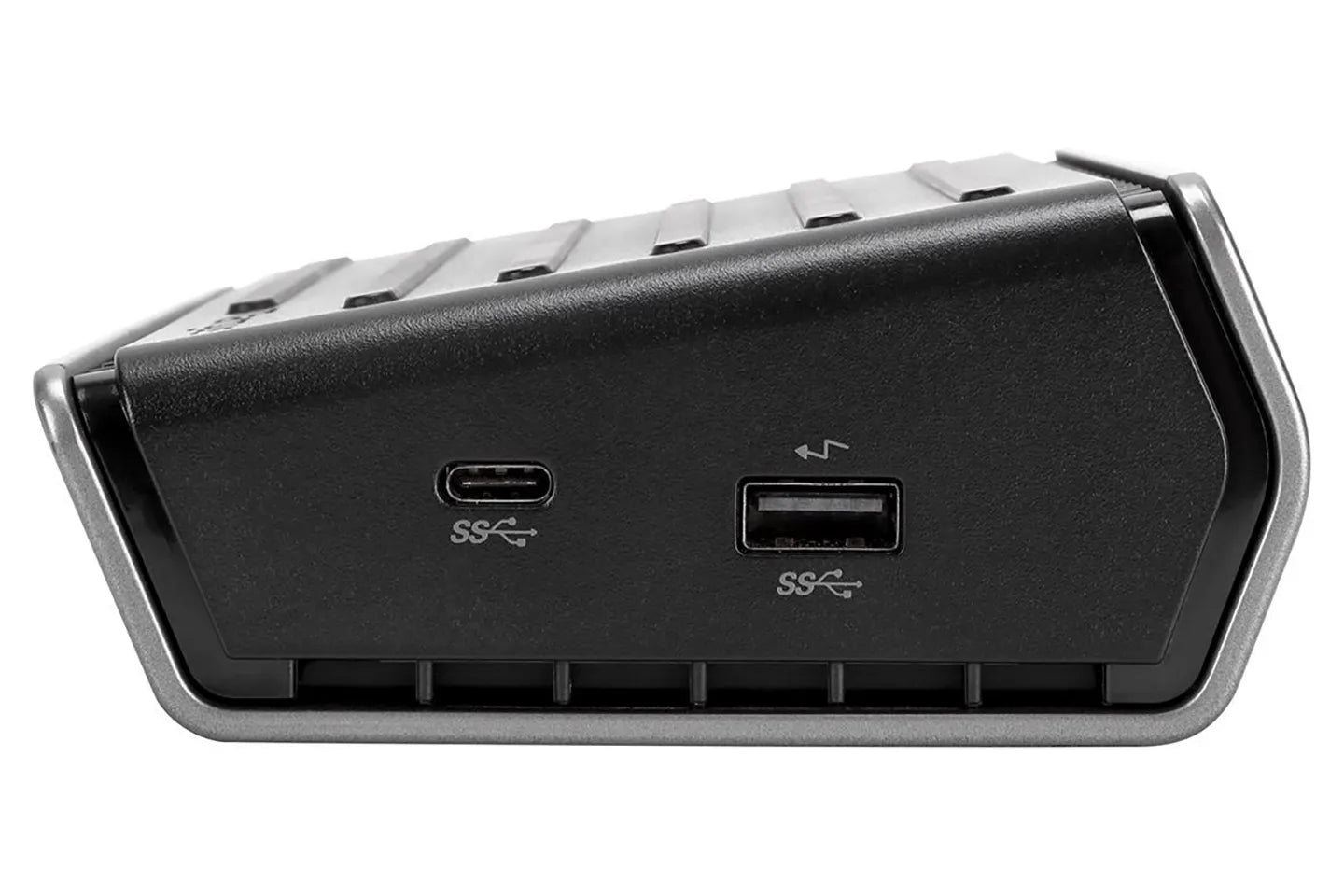 Targus full-featured C-type docking station DOCK410 with dual external monitors, USB 3.0 Gigabit Ethernet, and PD 60W power supply