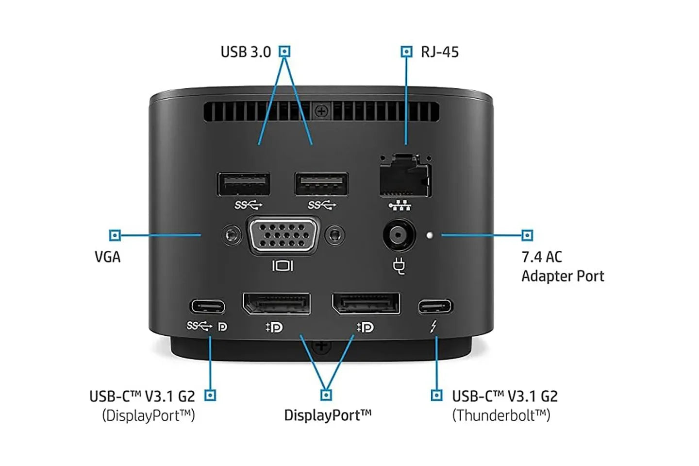 HP Thunderbolt Dock 120W G2 Docking Station Port Replicator (2UK37UT#ABA) 100W PD gen2 4k 60hz