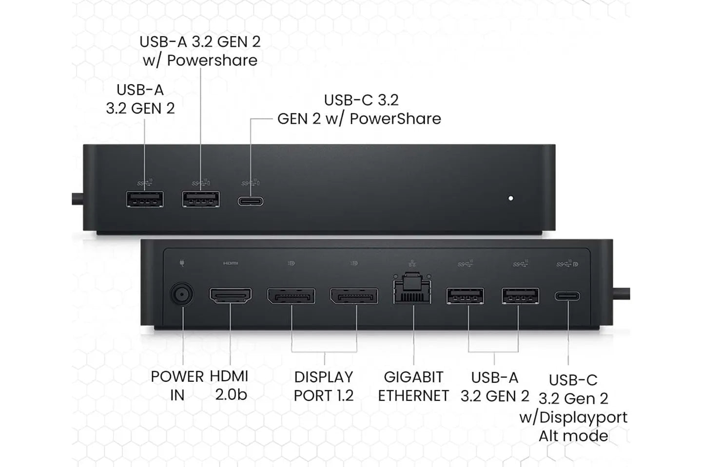 Dell UD22 docking station  four 4K displays, 10G Gen 2 speeds, and is compatible with macOS and Windows.