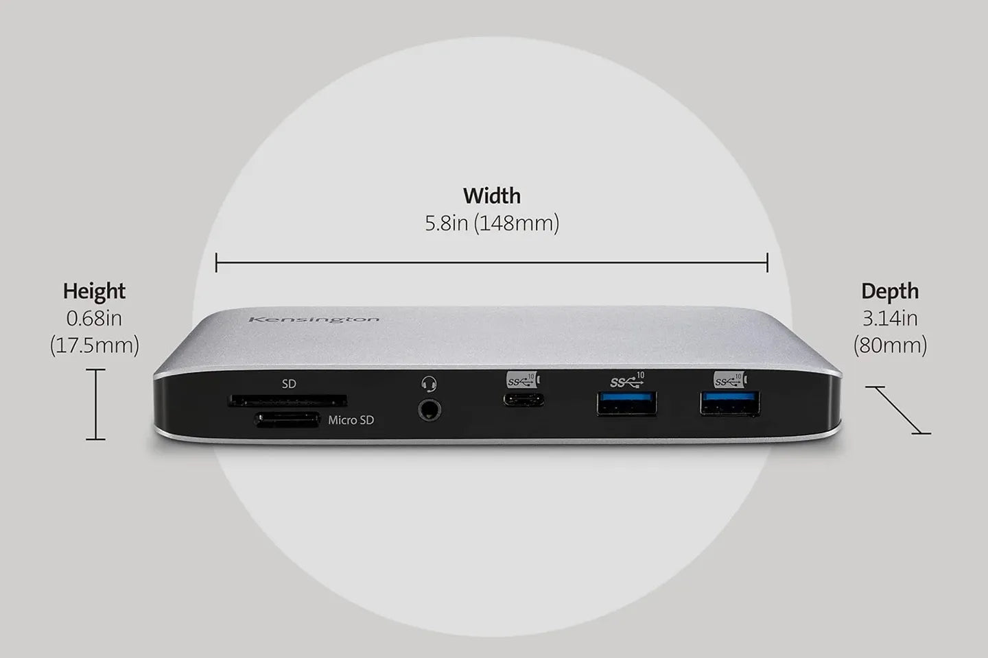Kensington SD2480T Thunderbolt™ 3 and USB-C Dual-Port 4K Multi-Function Nano Dock  Windows/macOS