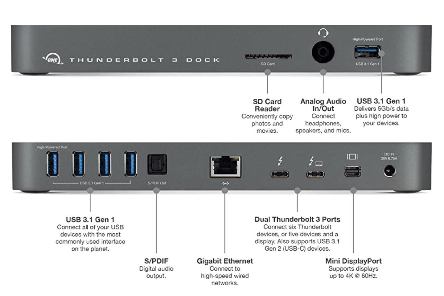 OWCTB3DK12PSL OWCTB3DK14PSL thundrbolt 3 dock for Windows and Mac