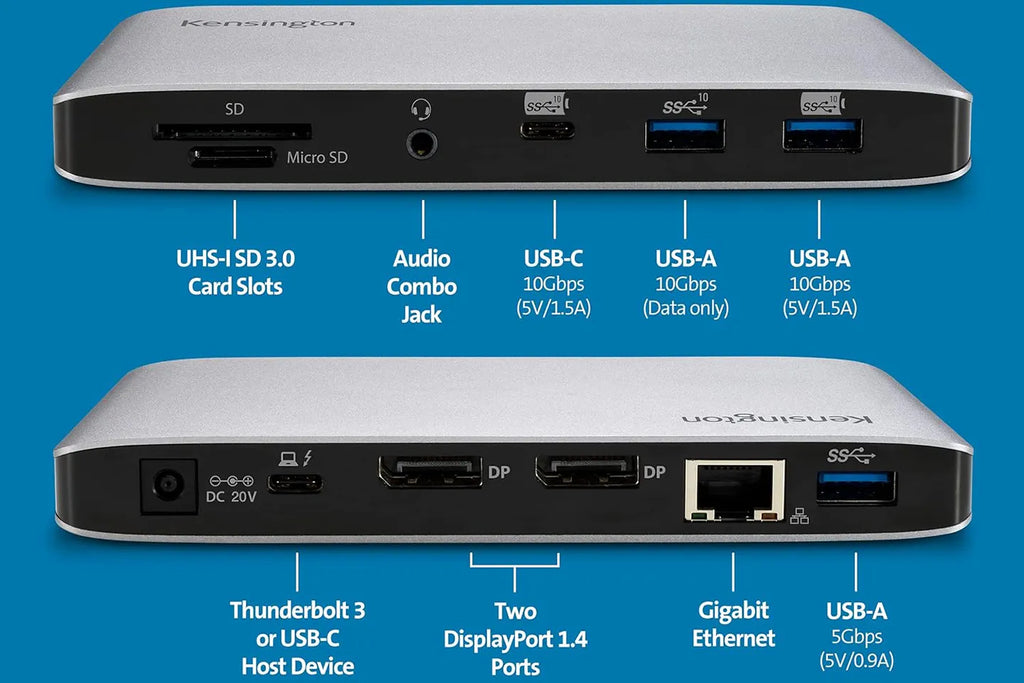 Kensington SD2480T Thunderbolt™ 3 and USB-C Dual-Port 4K Multi-Function Nano Dock  Windows/macOS