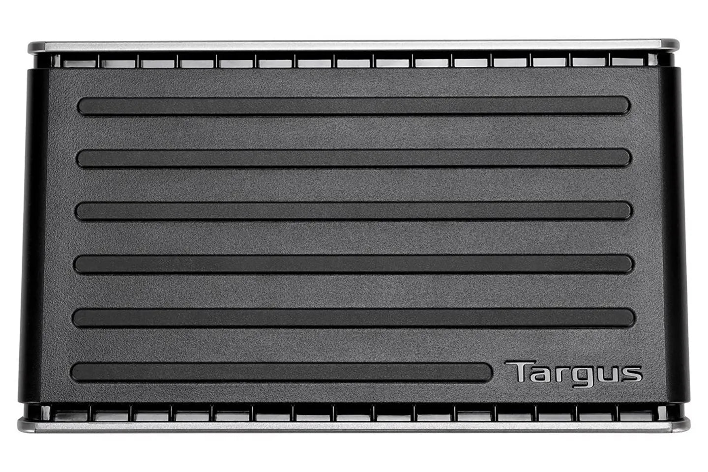 Targus full-featured C-type docking station DOCK410 with dual external monitors, USB 3.0 Gigabit Ethernet, and PD 60W power supply